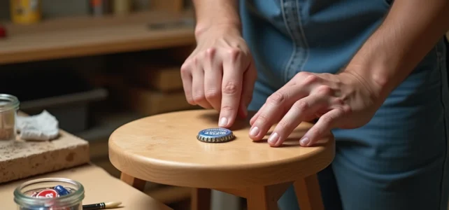 DIY déco : comment coller des capsules de bière sur un tabouret original ? DIY déco : comment coller des capsules de bière sur un tabouret original ?